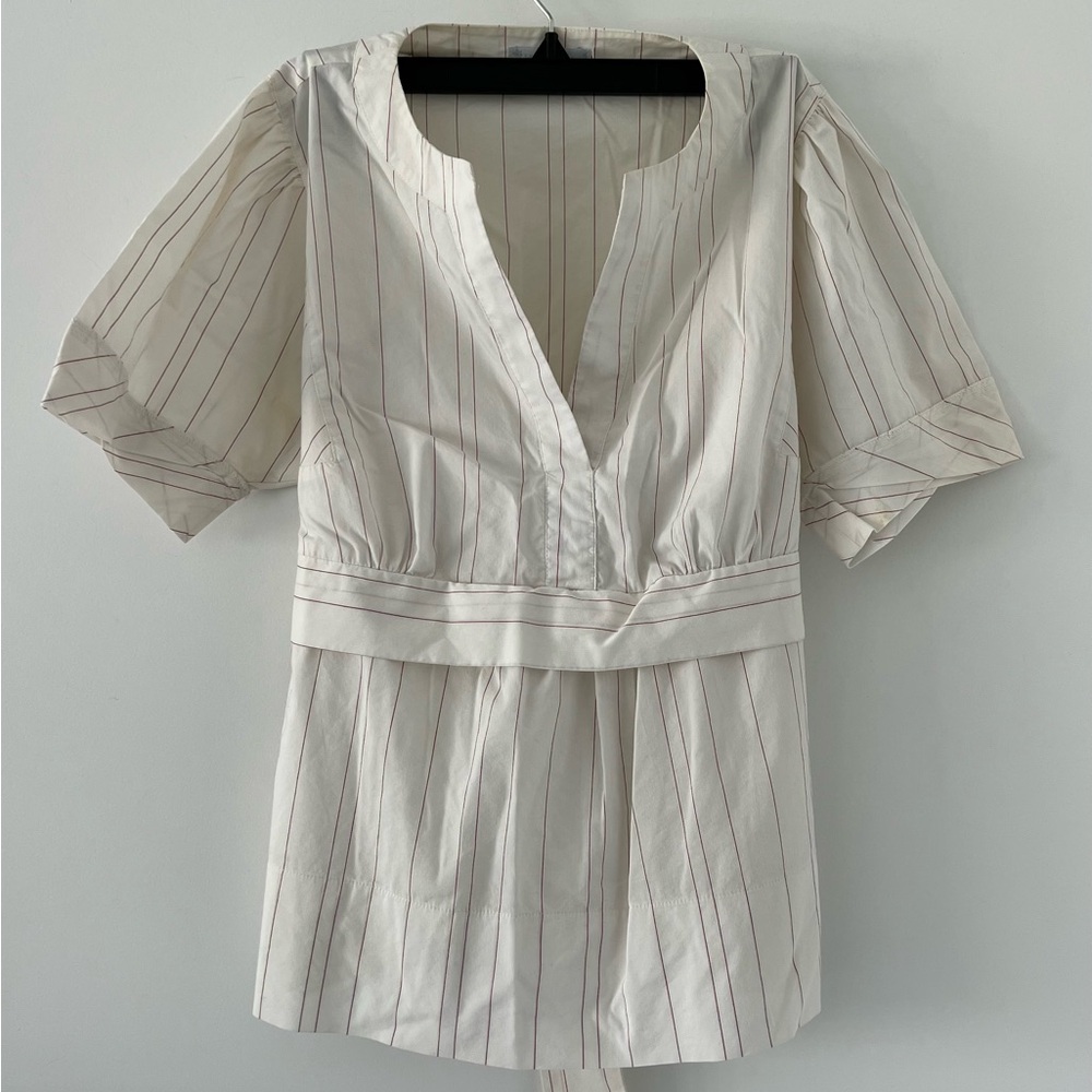 Le Lis Blanc Striped Cream Women's Top